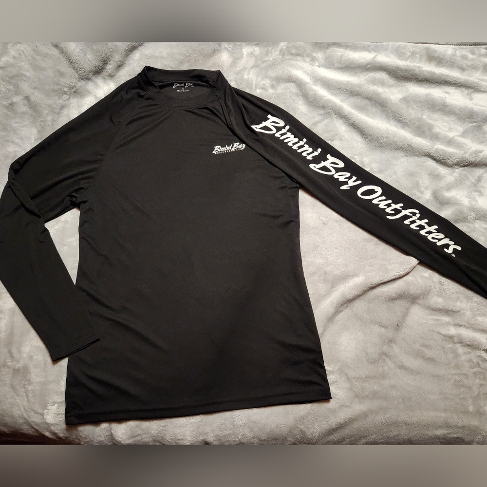 Bimini Bay Hook M' Men's Long Sleeve Shirt - Black with Yellowfin Graphic